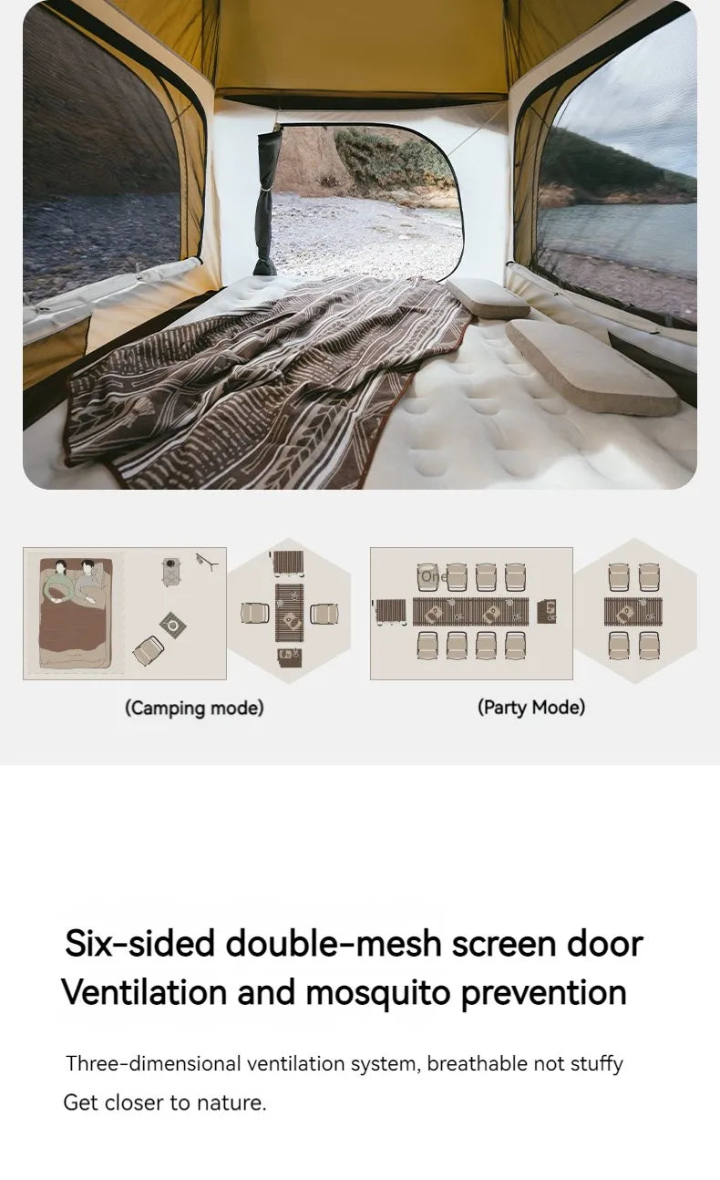 Naturehike Dunes 10.9 Camping Tent 6 People 4 Seasons Dome Extended Canopy Outdoor Waterproof Large Space Tent With Chimney Hole