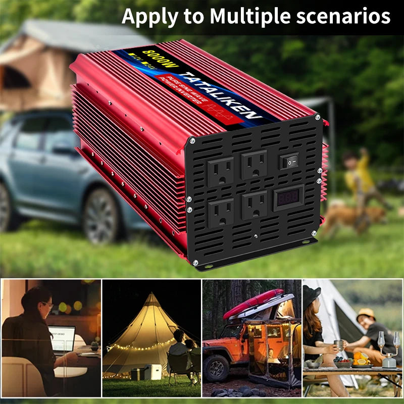 Pure Sine Wave Inverter DC12V/24V To AC110V 60HZ 1600W 2500W 3500W 4500W 5000W 6000W 7000W 8000W Power Voltage Converte