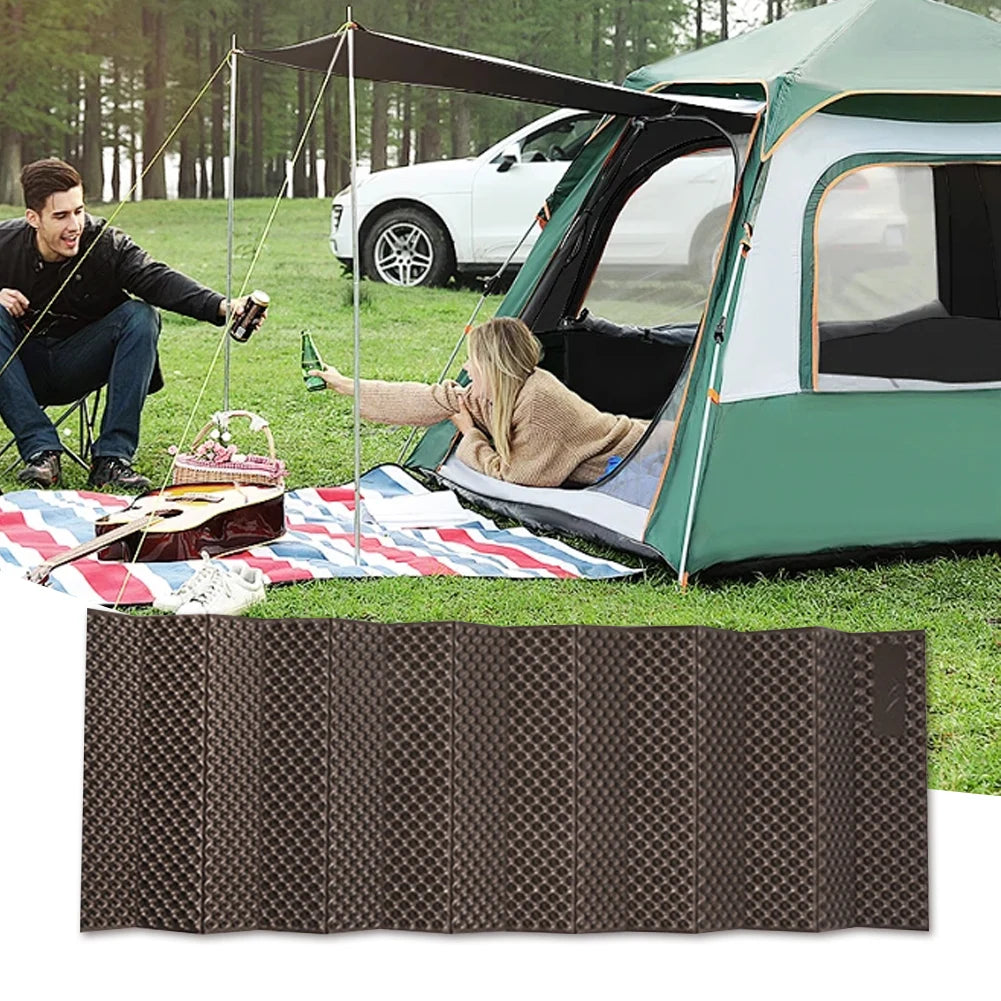 Portable Sleeping Pad with Storage Bag Foldable Camping Mat Aluminum Foil Lightweight Camping Mattress for Outdoor Hiking