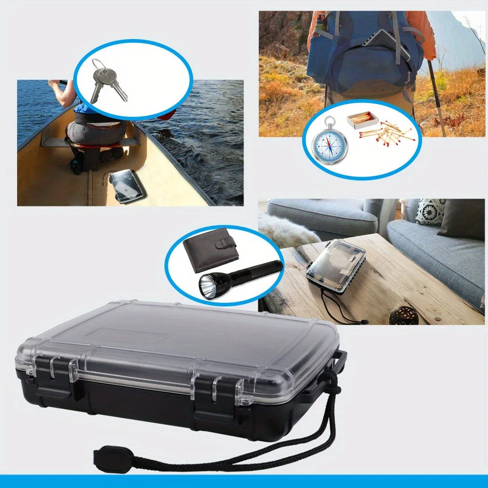 Ackibbik 1pc Waterproof Dry Box Case Watertight Tackle Storage Containers for Kayaking & Boating Floating Fishing Tray Box