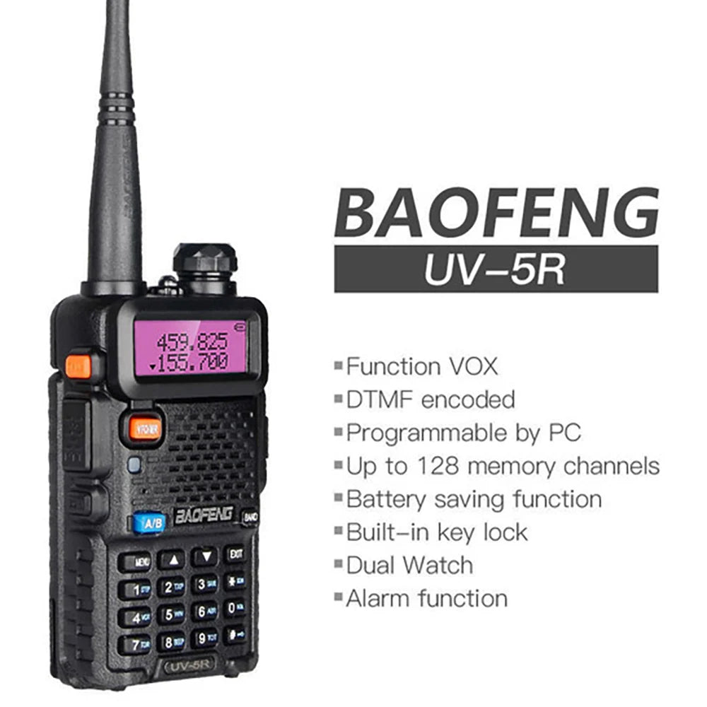 2pcs BAOFENG UV-5R 5W 8W High Power Dual Band Two Way Radio Long Range Handheld Portable Walkies Talkies For Hunting
