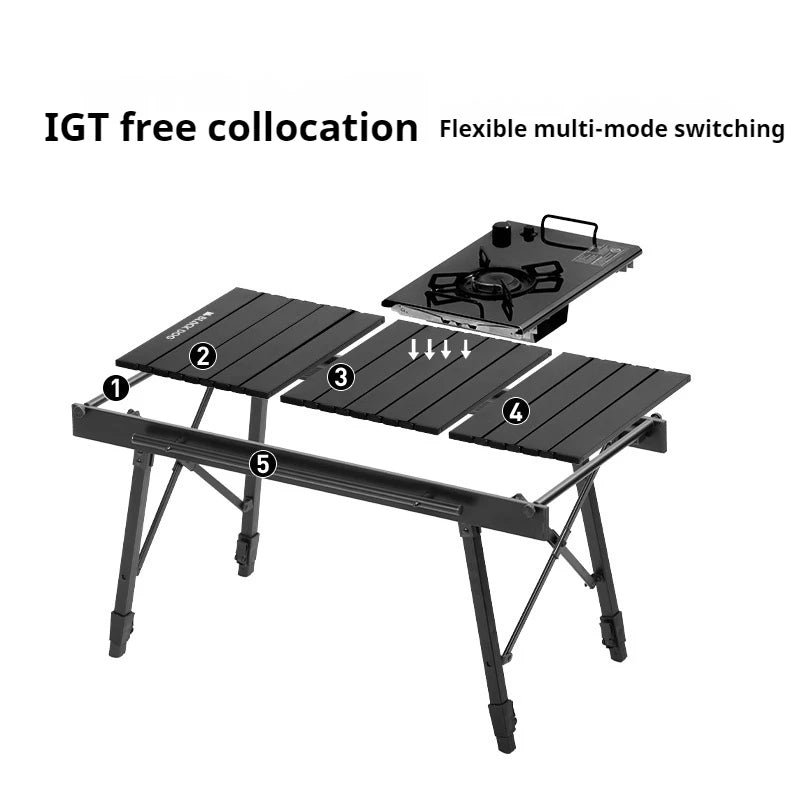 Naturehike BLACKDOG IGT Table Aluminum Alloy Adjustable With Folding Oven Outdoor Camping Multifunctional Portable Picnic Table
