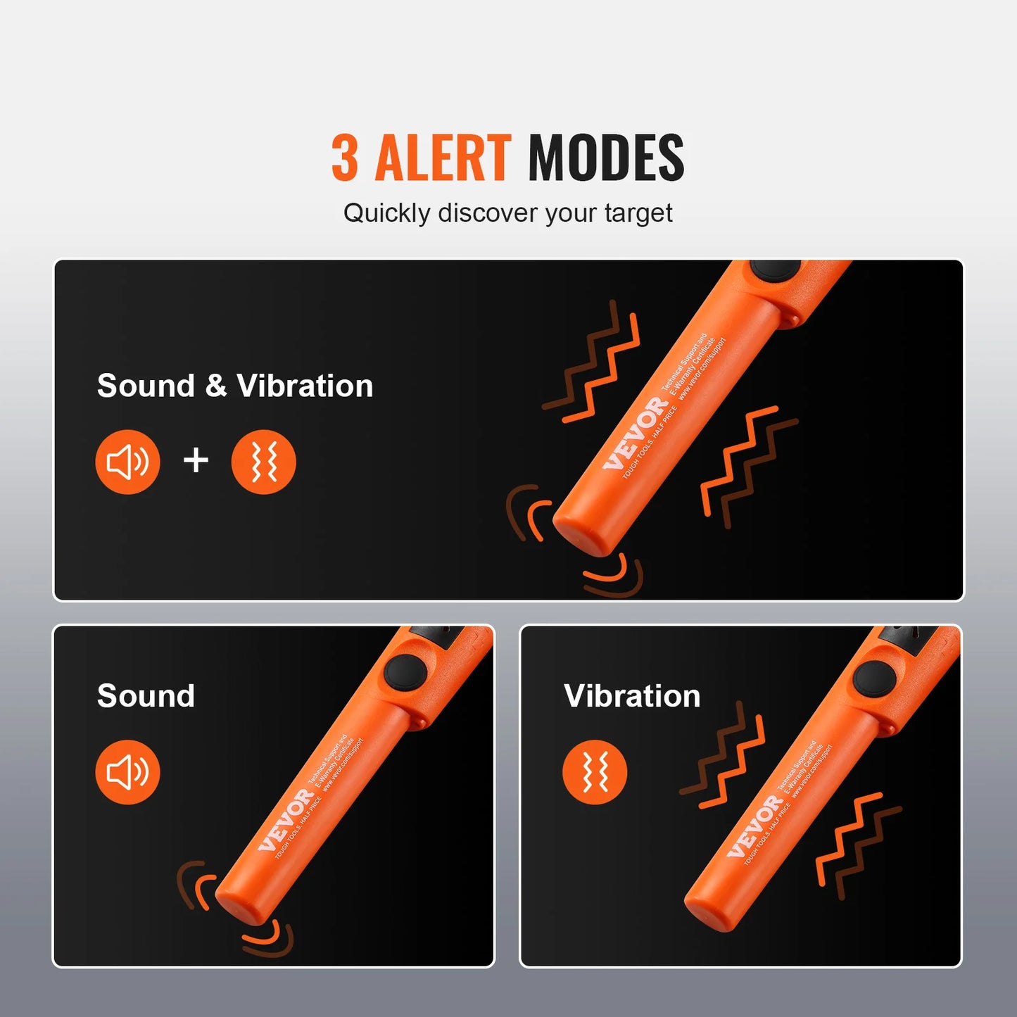 SucceBuy Metal Detector Pin pointer IP66/IP68 Waterproof Handheld Pointer Wand 1.96"/4.5" Detection Depth 3 Modes for Detecting