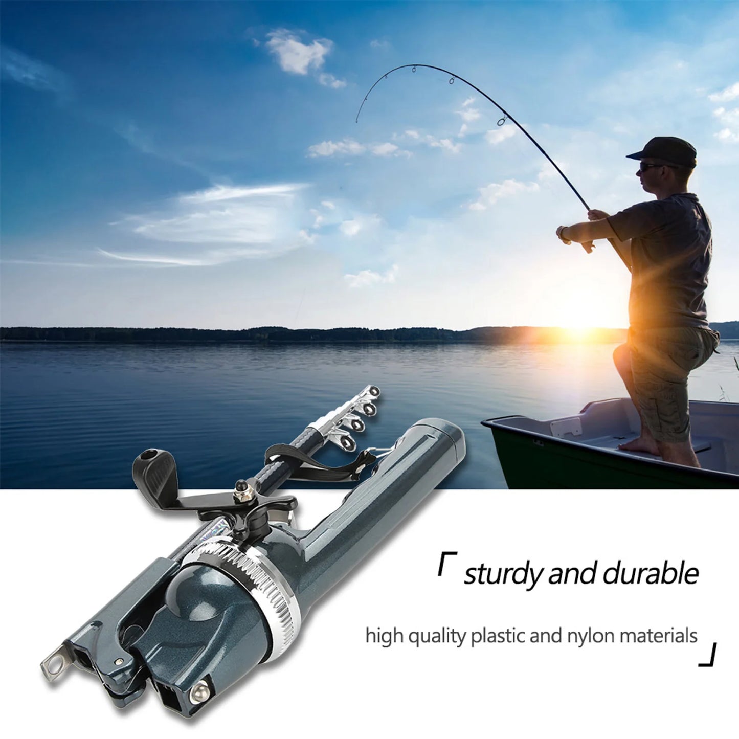 Fishing Accessory Fishing Pole Lightweight Plastic Folding Integrated Fishing Rod and Enclosed Reel Tackle Accessory Fishing Rod