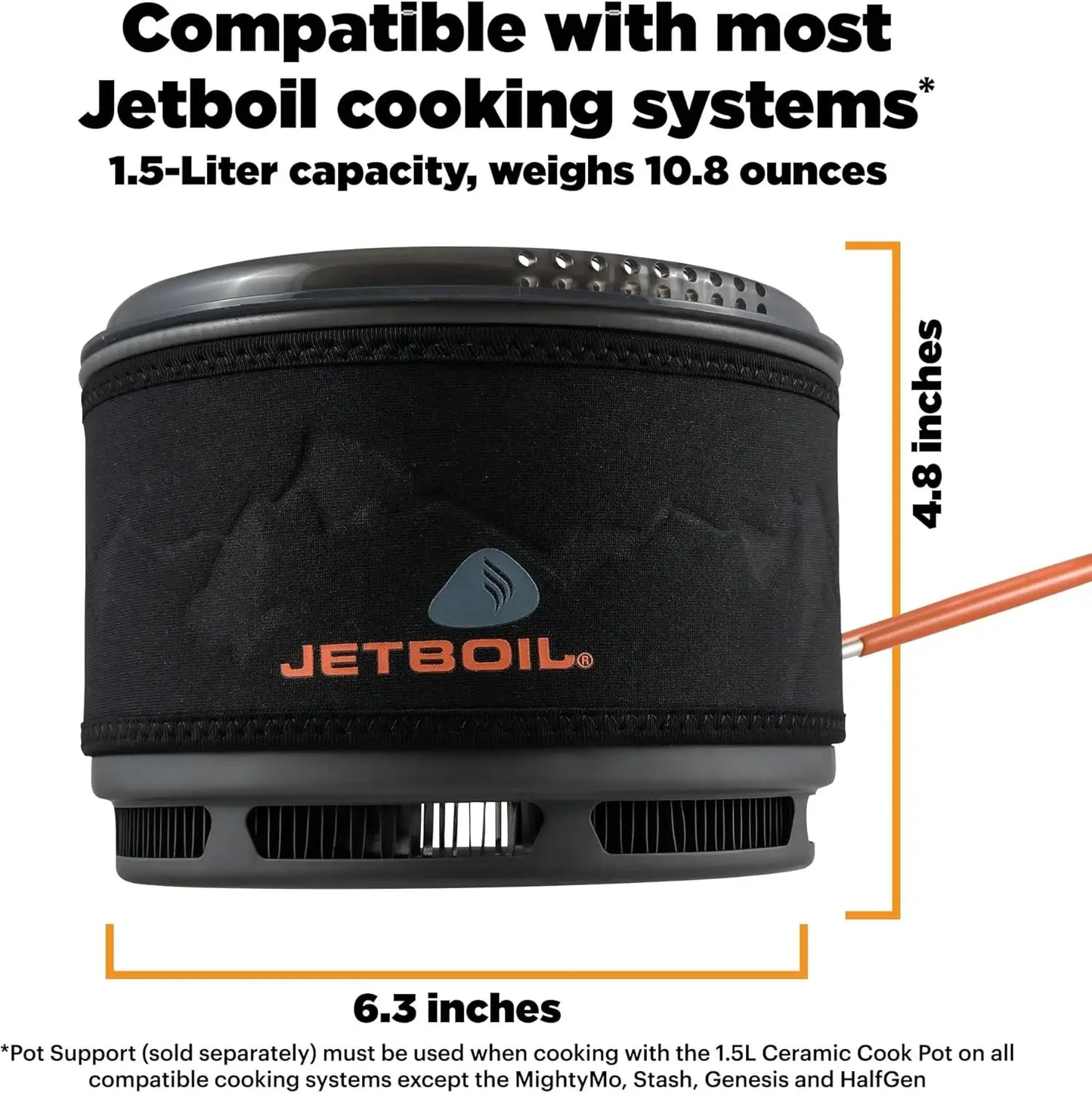 1.5L Ceramic FluxRing Cook Pot for  Camping and Backpacking Stoves