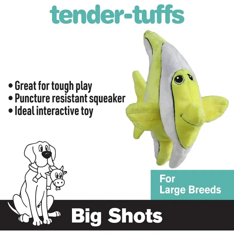 Pet toys, puppy toys, polyester fiber filled manatee and fish plush toys, suitable for medium and large dogs