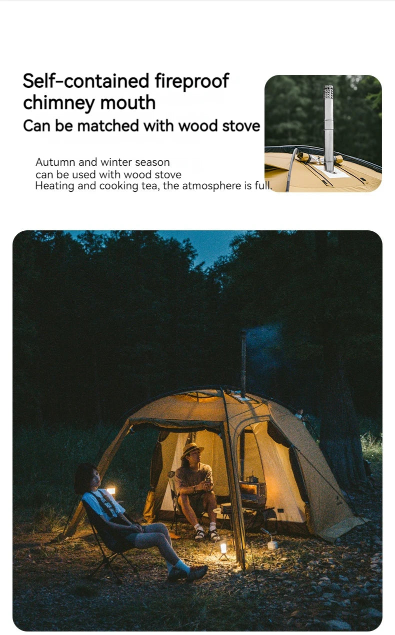 Naturehike Dune 7.6 Camping Tent 2 People 4 Season Tent Ultralight PU2000mm Outdoor Travel iking Tent With Chimney Screen Window