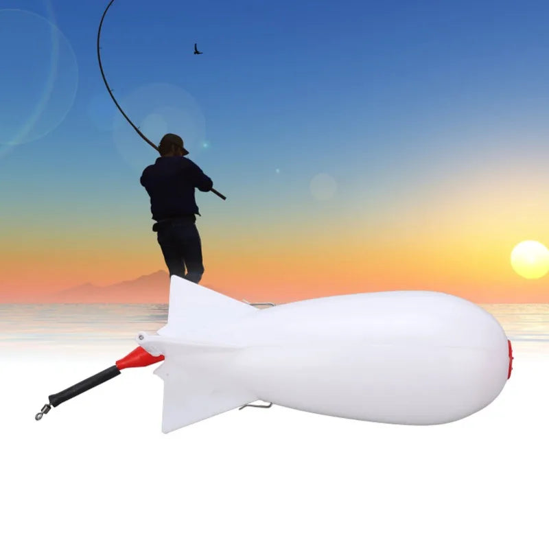 Bait Thrower Carp Feeder Large Bomb Float Lure Bait Holder Fishing Feeder Nesting ToolWhite