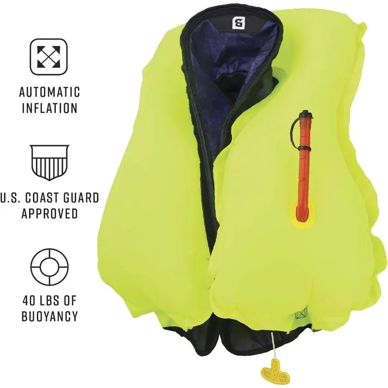 BLUESTORM Atmos 40 Automatic/Manual Inflatable PFD Life Jacket for Adults | US Coast Guard (USCG) Approved Life Vest