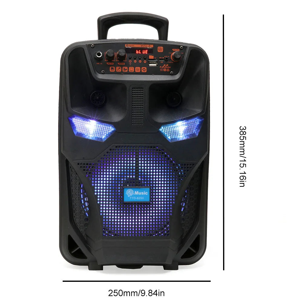Bluetooth-Compatible Speaker Loud Boom Box Support FM Radio Subwoofer Stereo Sound System Speaker for Outdoor Home Party Travel