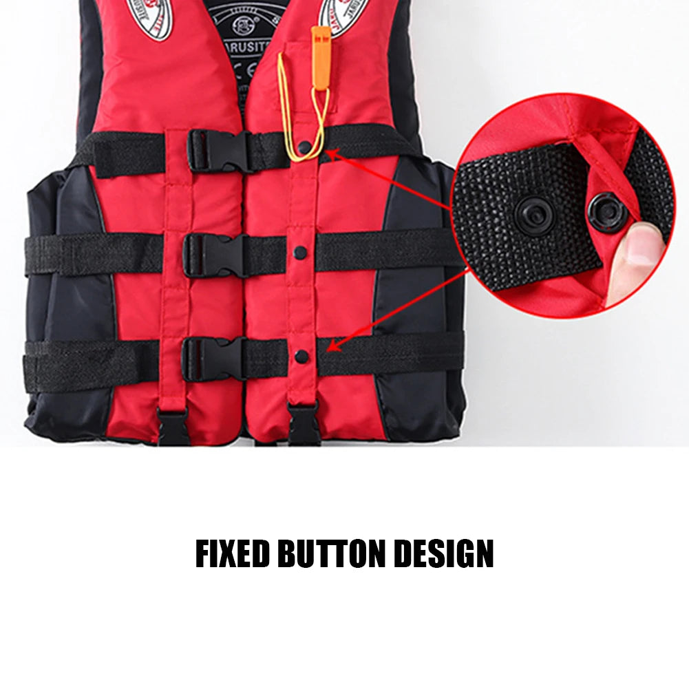 Snorkeling Boating Drifting Life Jacket Water Sports Safety Fishing Surfing Swimming Buoyancy Life Vest for Kids Adults Red