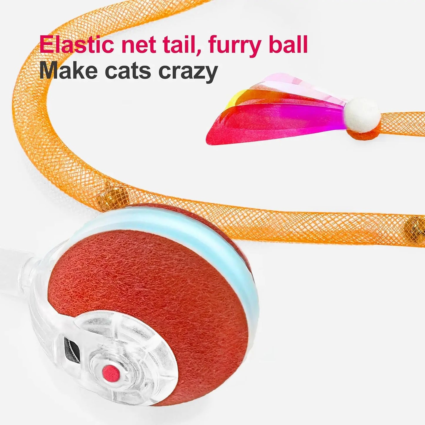 Indoor interactive cat toy,third-generation elastic net tail agile mobile cat ball,adult cat automatic cat toy,sports activation
