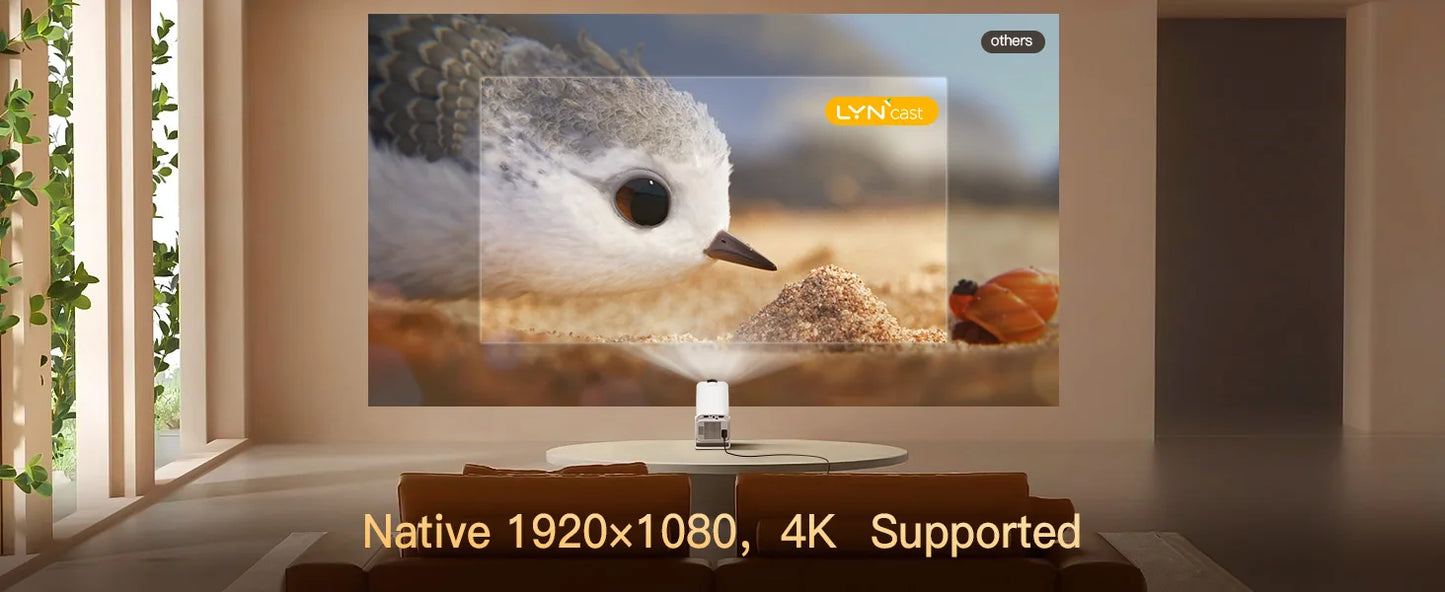 LYNCAST HY320 Smart Projector Android 11 MINI Portable Home Cinema Dual WiFi6 400ANSI BT5.0 Remote Control Projection 1080P