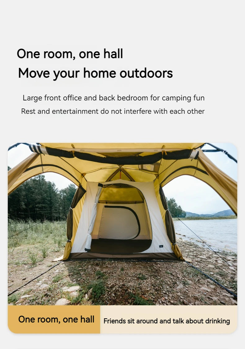 Naturehike Dune 7.6 Camping Tent 2 People 4 Season Tent Ultralight PU2000mm Outdoor Travel iking Tent With Chimney Screen Window