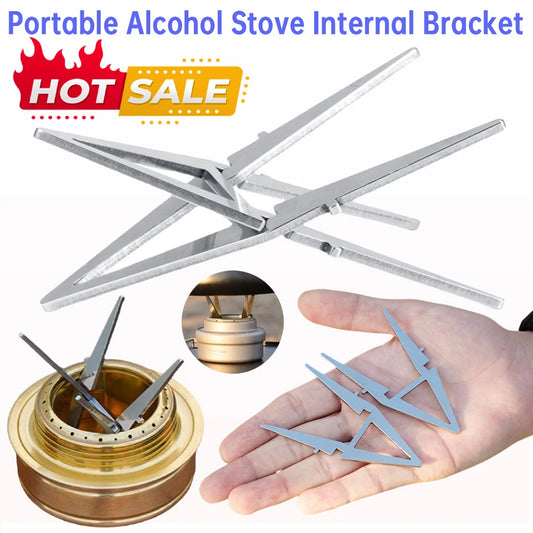 Alcohol Stove Internal Bracket Stainless Steel Portable Alcohol Stove Bracket Detachable Camping Pot Stand for Family Picnics