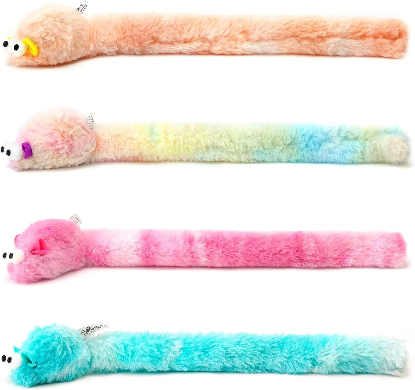 4 Packs 15 Inch Long Soft Plush Cat Toys Mice with Bell Rustle Sound Small Mouse Activity Interactive Toy