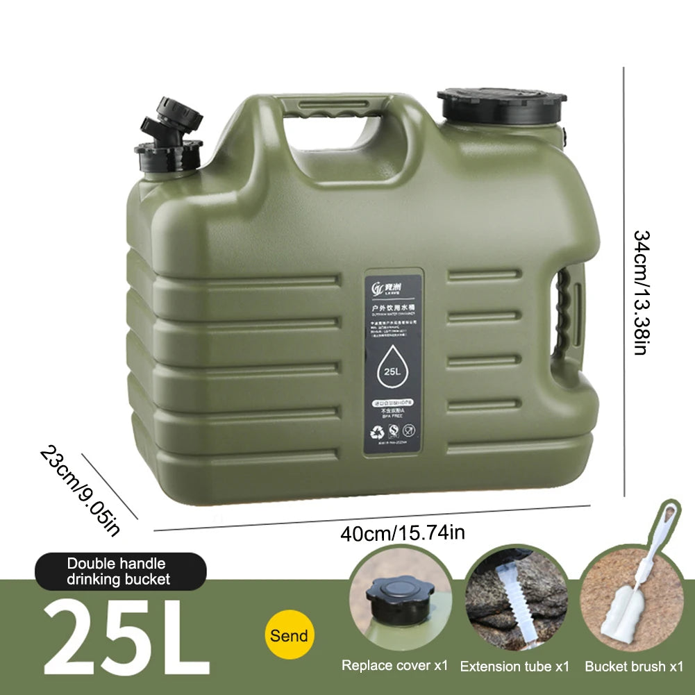 25L Camping Water Container with Detachable Faucet No Leakage for Outdoor Travel Driving Portable Drinking Water Canister