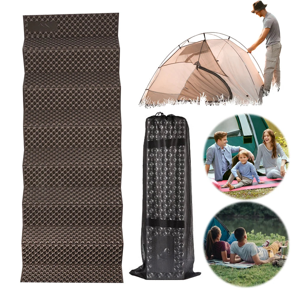 Portable Sleeping Pad with Storage Bag Foldable Camping Mat Aluminum Foil Lightweight Camping Mattress for Outdoor Hiking
