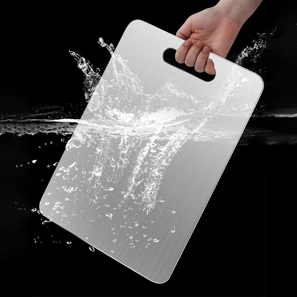 Stainless Steel Cutting Board Double Sided Chopping Board Thickened Pastry Board for Kitchen for Meat Fruit Vegetables Baby Food