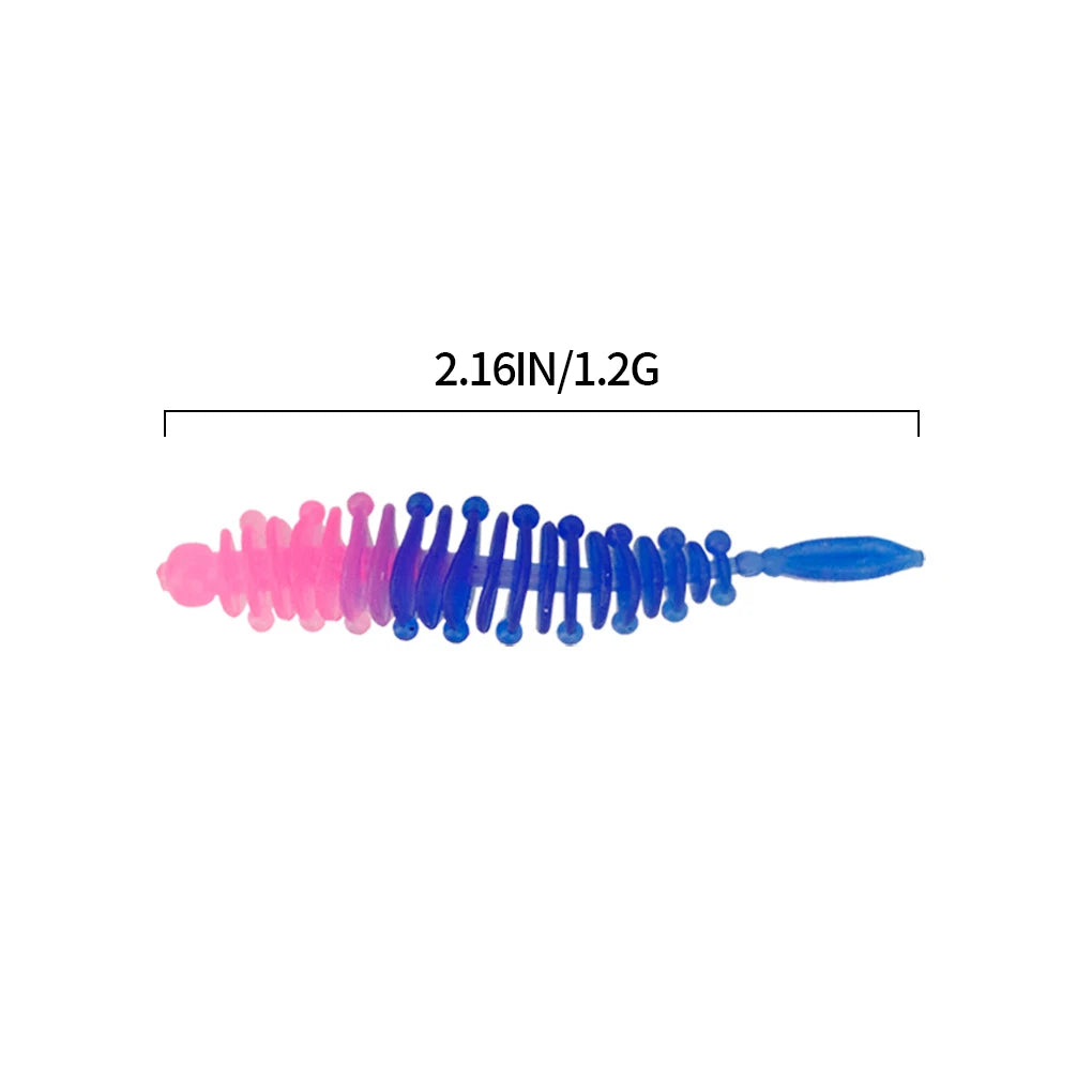 60pcs Fishing Lure Simulation Soft Bait Artificial Worms Goods Flexible Tools Supplies Attractive Baits Device