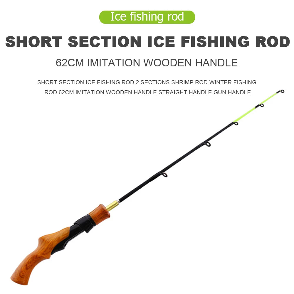 62cm Winter Ice Fishing Rod Portable Carbon Casting Carp Fishing Pole Tackle Compression Resistance Outdoor Fishing