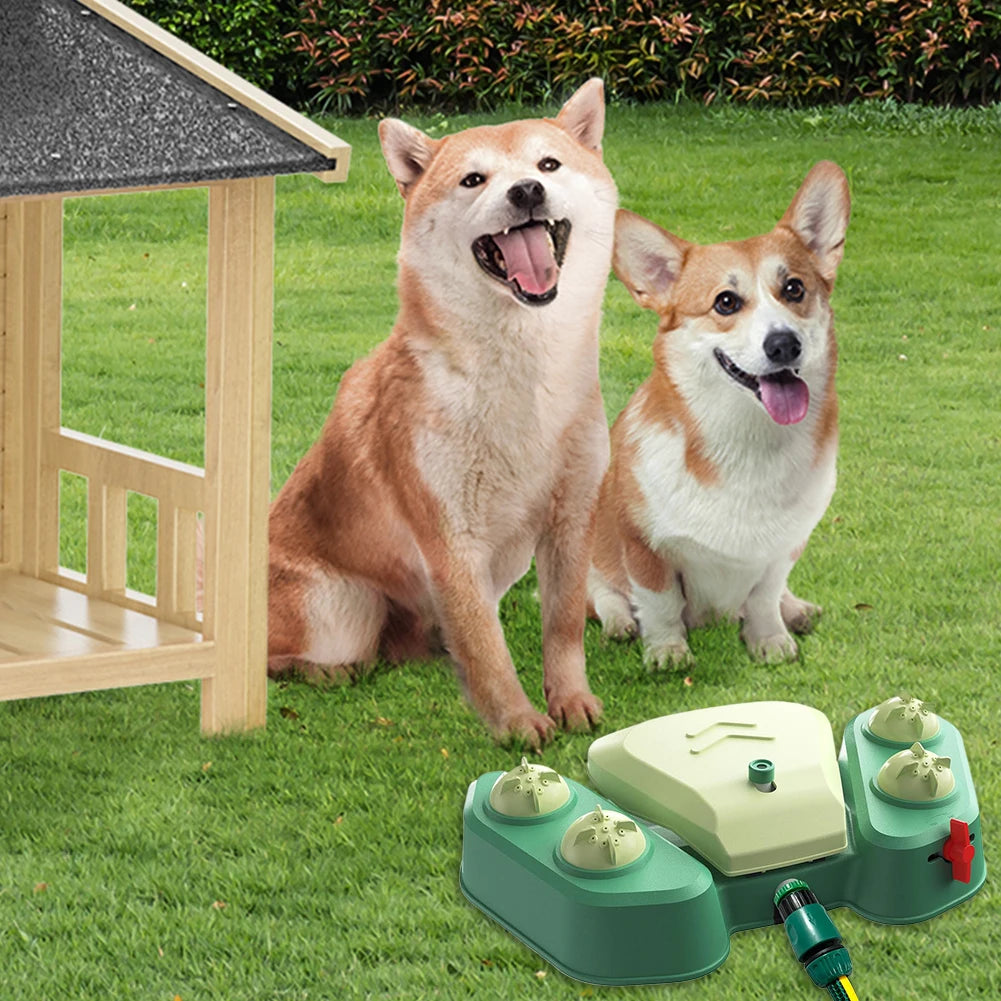 Dog Sprinkler Dog Water Fountain Adjustable Angle & Speed Dog Water Dispenser Toy BPA Free Pet Water Toy for Large Dog