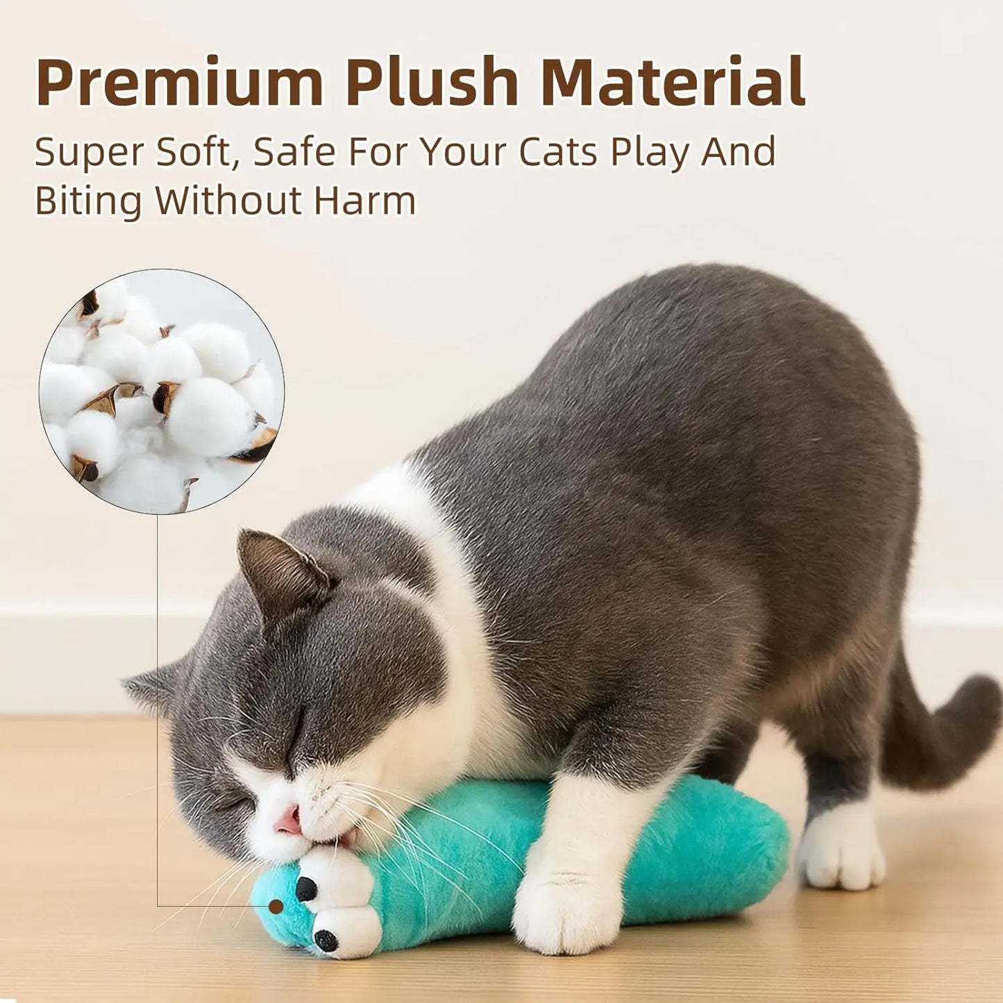 Cat Toys Pillows,3 Pack, Catnip Inside,Soft and Durable Kick Sticks with Crinkle Sound, Interactive Indoor Kitten
