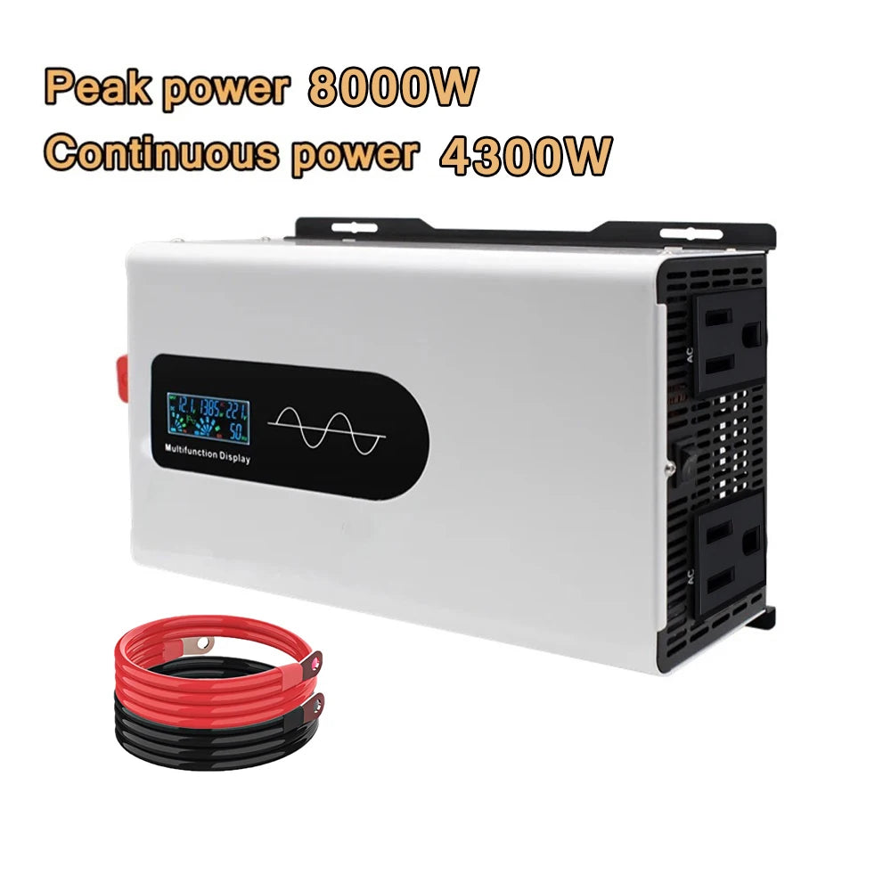 Pure Sine Wave Inverter 8KW 8000W DC 24V/48V/60V/72V To AC 110V/120V Off Grid Converter Solar System RV Vehicle