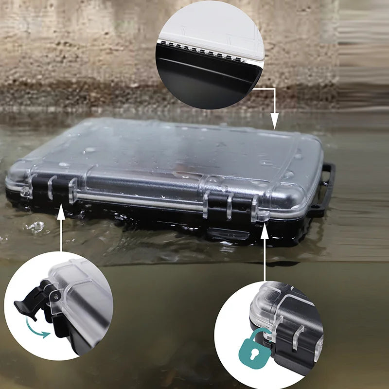 Ackibbik 1pc Waterproof Dry Box Case Watertight Tackle Storage Containers for Kayaking & Boating Floating Fishing Tray Box