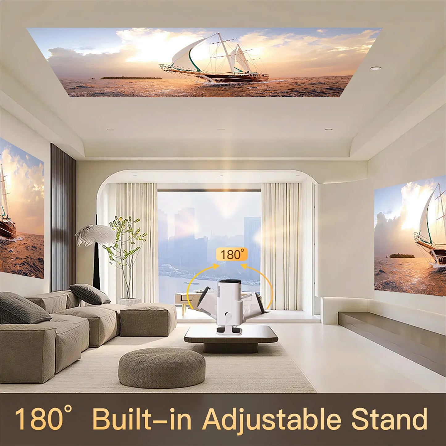 LYNCAST HY320 Smart Projector Android 11 MINI Portable Home Cinema Dual WiFi6 400ANSI BT5.0 Remote Control Projection 1080P