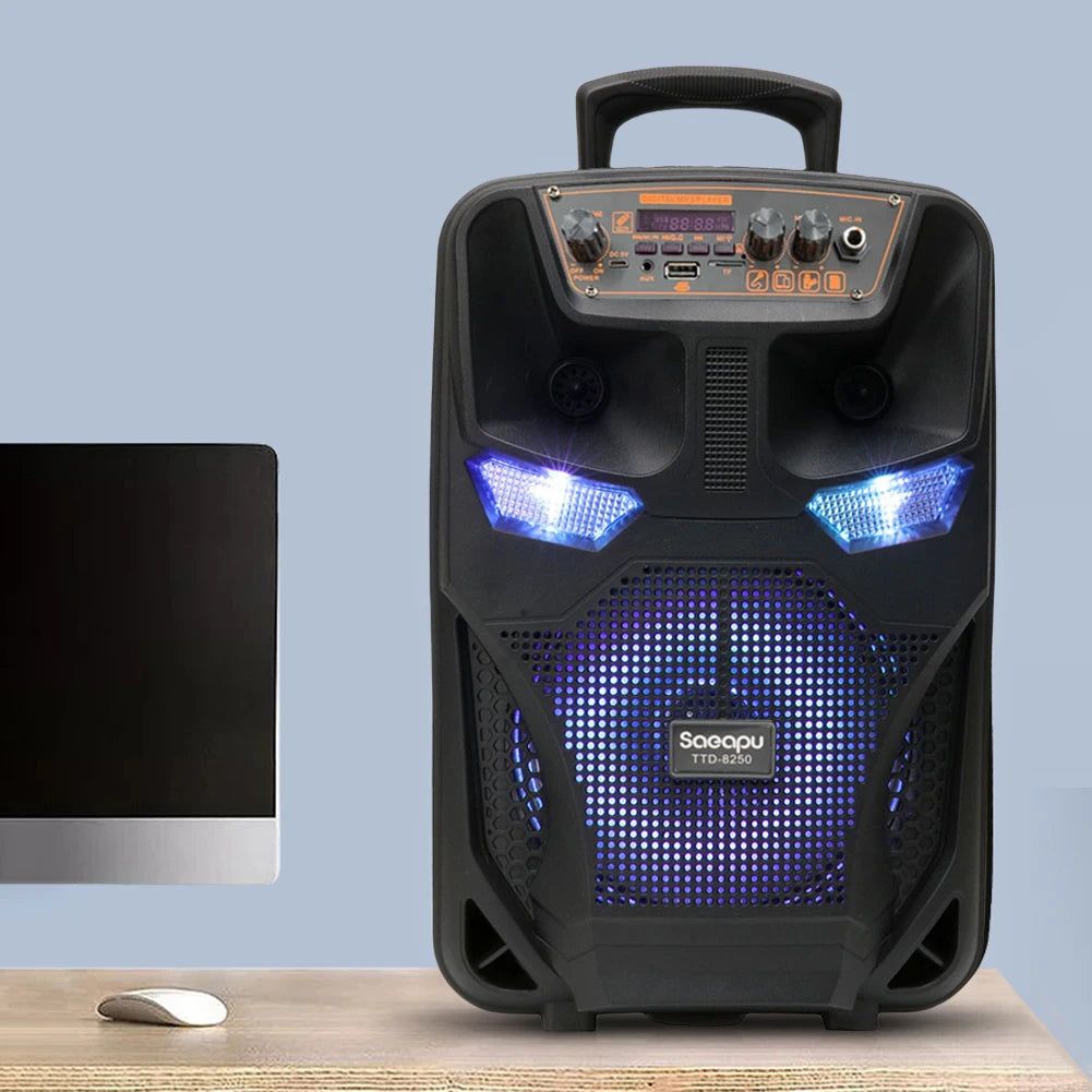 Bluetooth-Compatible Speaker Loud Boom Box Support FM Radio Subwoofer Stereo Sound System Speaker for Outdoor Home Party Travel