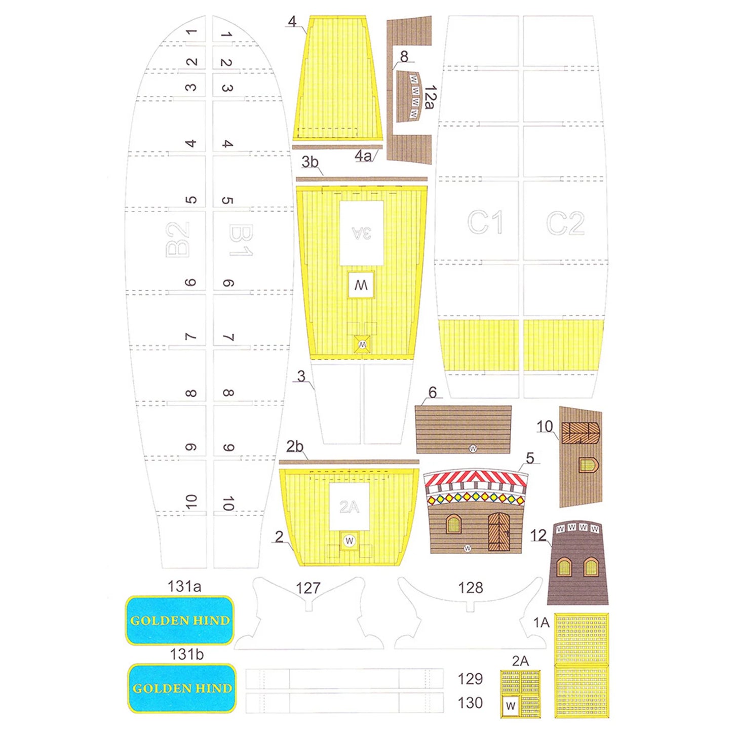 3D Paper Puzzle 1/100 Galeon Golden Hind Sail Battleship DIY Paper Model Sailboat Craft Assembly Kit Easy to Build Kids Toy Gift