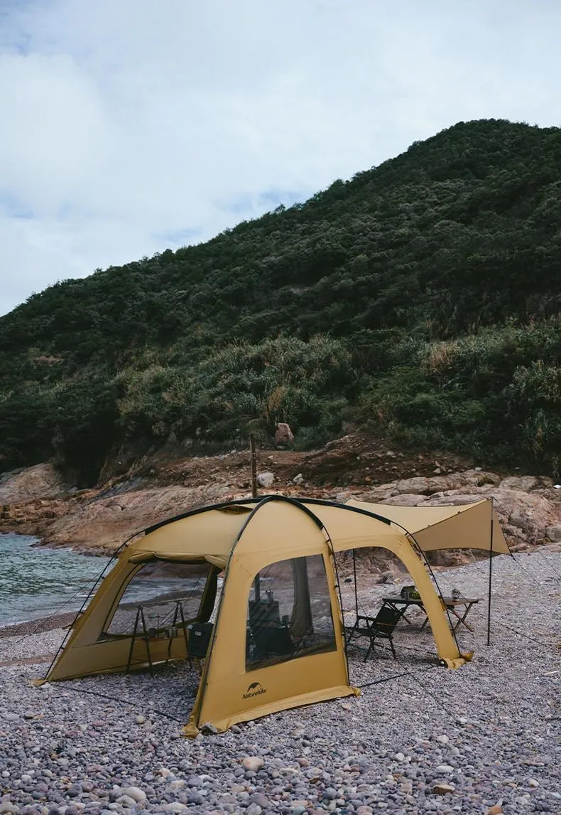 Naturehike Dunes 10.9 Camping Tent 6 People 4 Seasons Dome Extended Canopy Outdoor Waterproof Large Space Tent With Chimney Hole