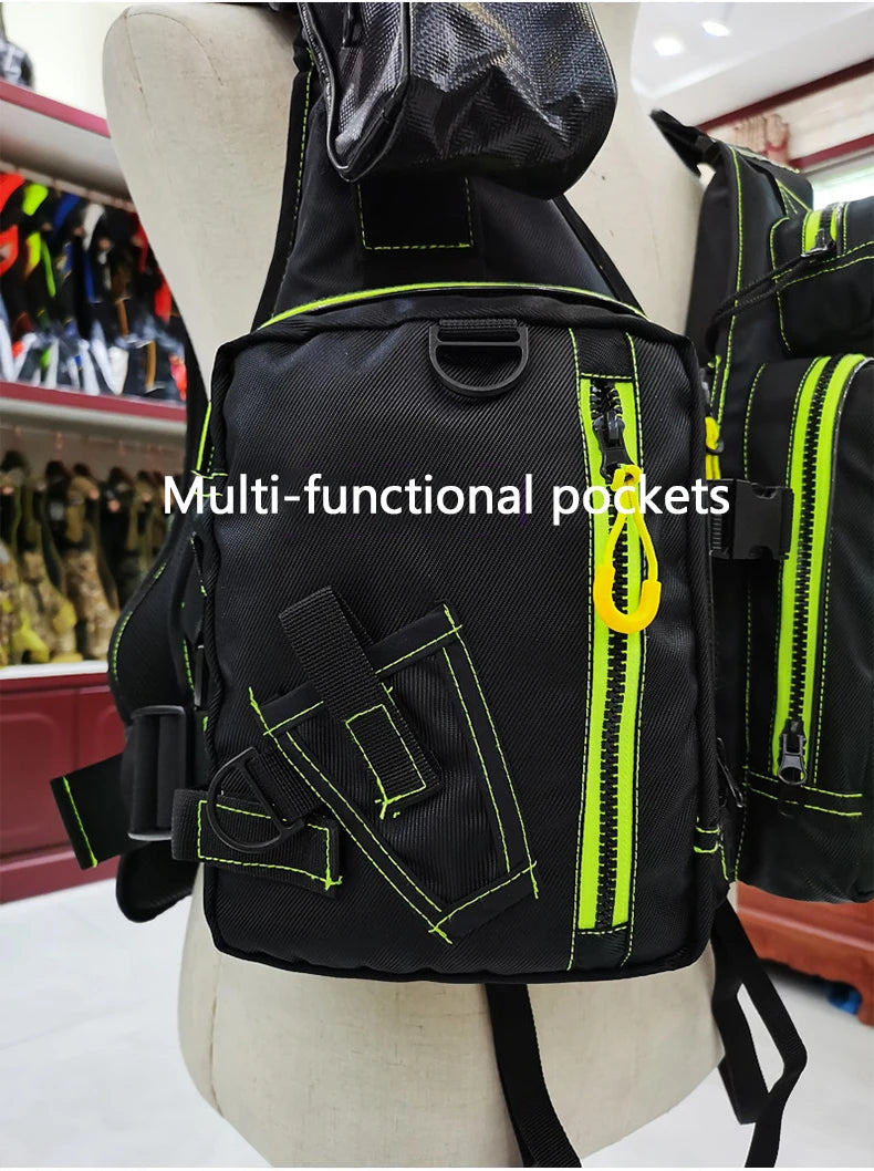 Multi-Functional Life Jacket Vest For Outdoor Fishing A Must-Have For Safety Multiple Pockets For Storage Buoyant Material