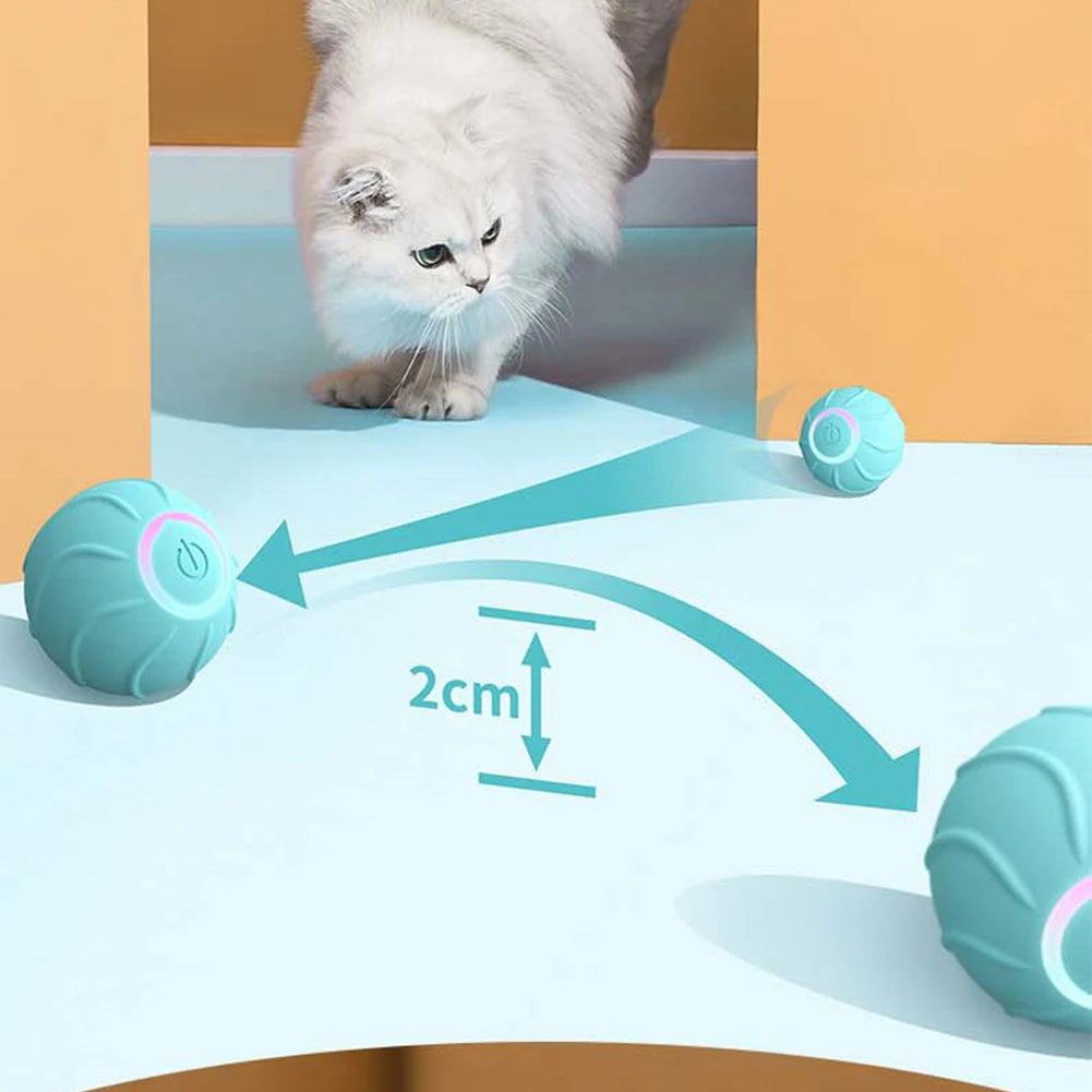 Cat Rolling Ball Obstacle Avoidance Interactive Cat Toy Ball USB Rechargeable Automatic Bouncing Ball Electric Pet Supplies