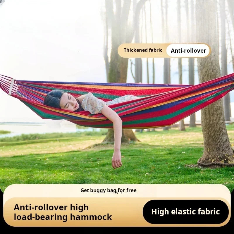 Outdoor Multi-Functional Hammock - Colorful Anti-Flip Design, Garden Leisure Hammock, Equipped with Tree-Friendly Straps and a P