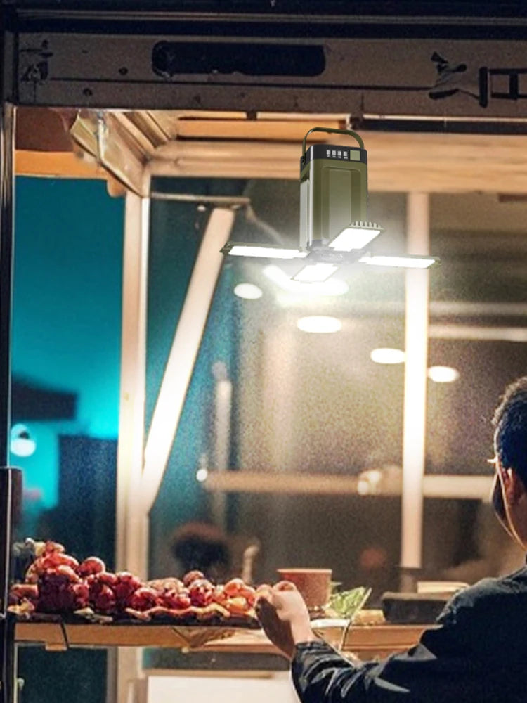 Foldable Camping Light Power Bank Rechargeable Lantern Solar Camping Lantern LED Tent Light for Camping Hiking Fishing