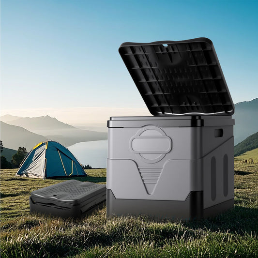 Camping Toilet, Portable Toilet for Adults, Portable Travel Folding Toilet with Lid and Paper Holder, Compact Potty for Car, Cam