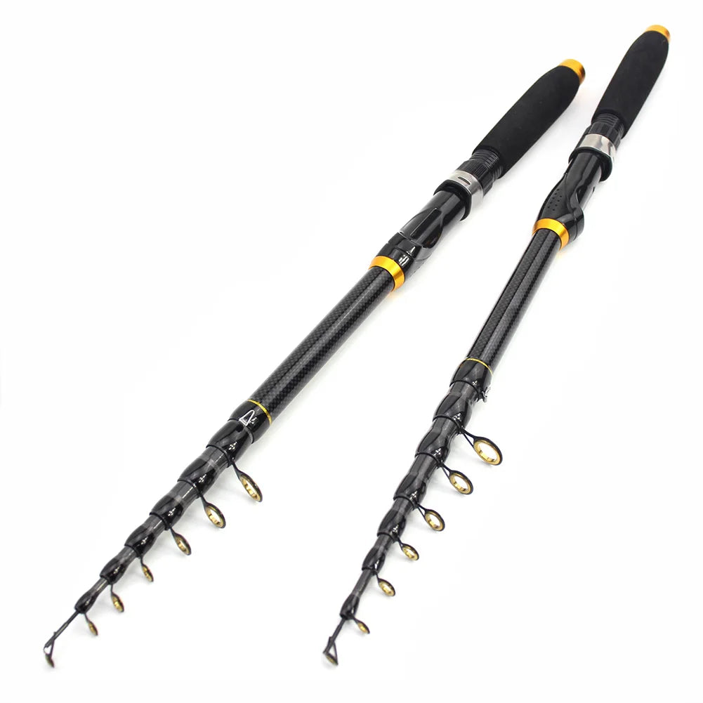 1.8m/2.1m Fishing Rod Portable Ultra Short Sea Rod Carbon Shrink Mini Long Casting Fishing Accessories Carbon Fiber Material