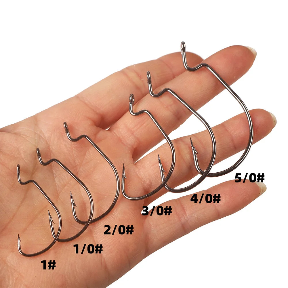 100PCS/Box Barbed FishHooks High Carbon Steel Carp Fishhook Fishing Barbed Hooks for Freshwater Saltwater Fishing Accessories
