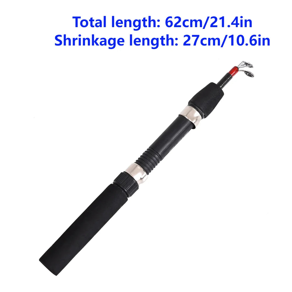62cm Winter Ice Fishing Rod Portable Carbon Casting Carp Fishing Pole Tackle Compression Resistance Outdoor Fishing