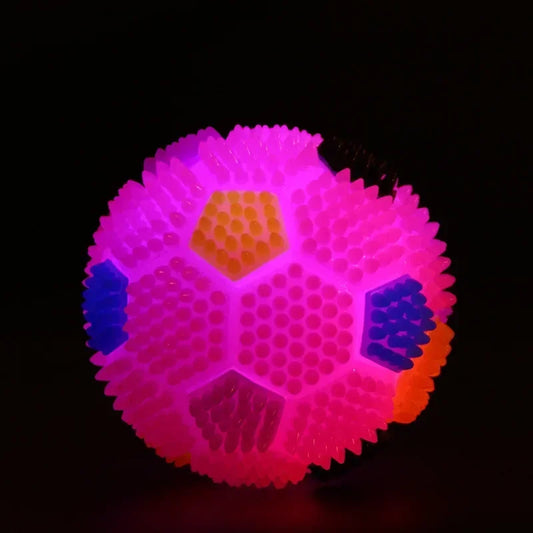 Health Cleans Ball Your Toy Gum Light Dog Squeak Soccer Pet Teeth Bouncy Light And LED Ball And Flashing Dental Promotes Sound