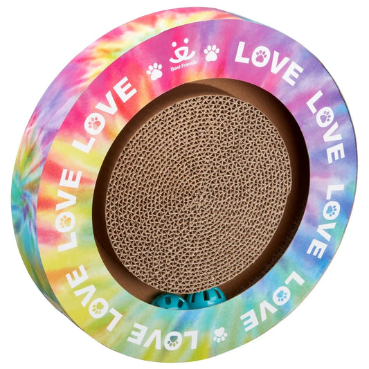 Interactive Cat Scratcher Toy with Spinning Ball Corrugated Cardboard Furniture Protector Catnip Included Fun Exercise Batting