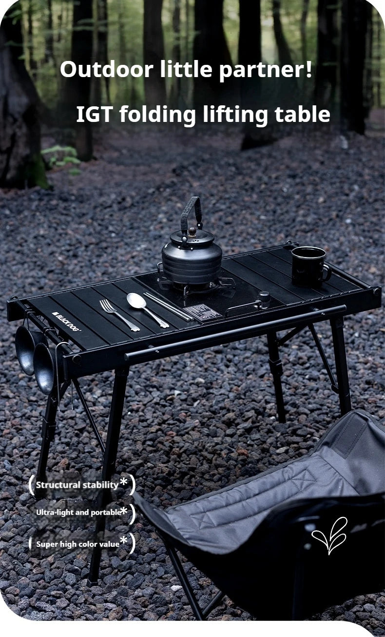 Naturehike BLACKDOG IGT Table Aluminum Alloy Adjustable With Folding Oven Outdoor Camping Multifunctional Portable Picnic Table