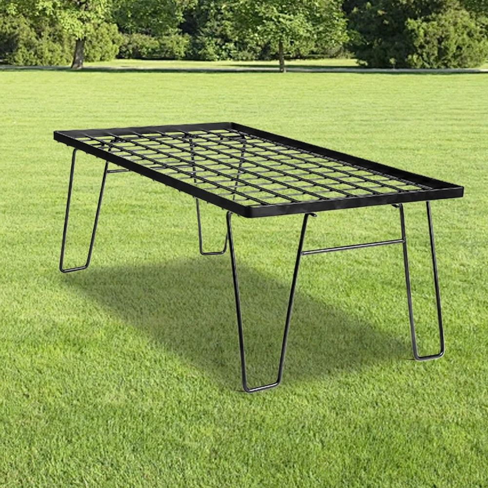 Camping Lightweight Table with Table Board & Bag Portable Cooking Net Table Camping Cooking Rack for Backyards BBQ Party