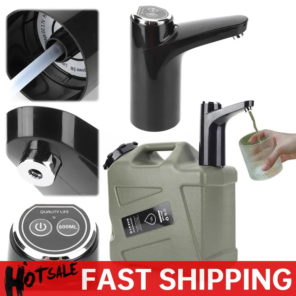 Electric Water Pump USB Rechargeable Portable Water Dispenser One Key Switch Mini Water Pump for Outdoor Camping