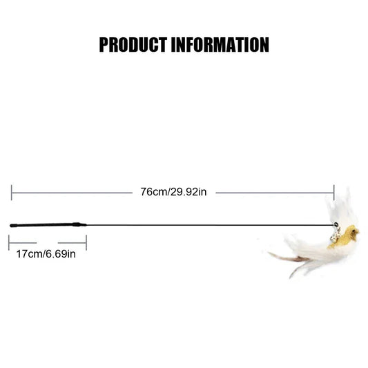 Pet Head Rod Wire Toys Cat Cat Funny Interactive Cat Accessories Stick Replaceable Bell Fish Fishing Feather Funny Rod Teaser