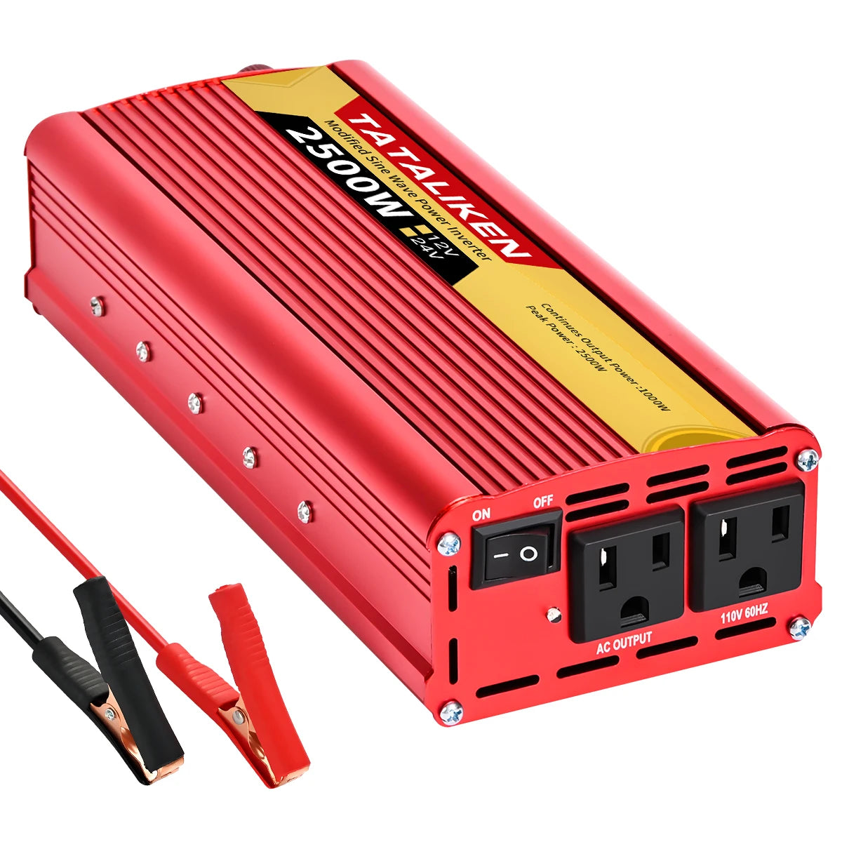 US Socket Inverters 12V/24V 60HZ 110V 600W 1500W 2000W 2500W, Portable Vehicle-Mounted Household Frequency Converter