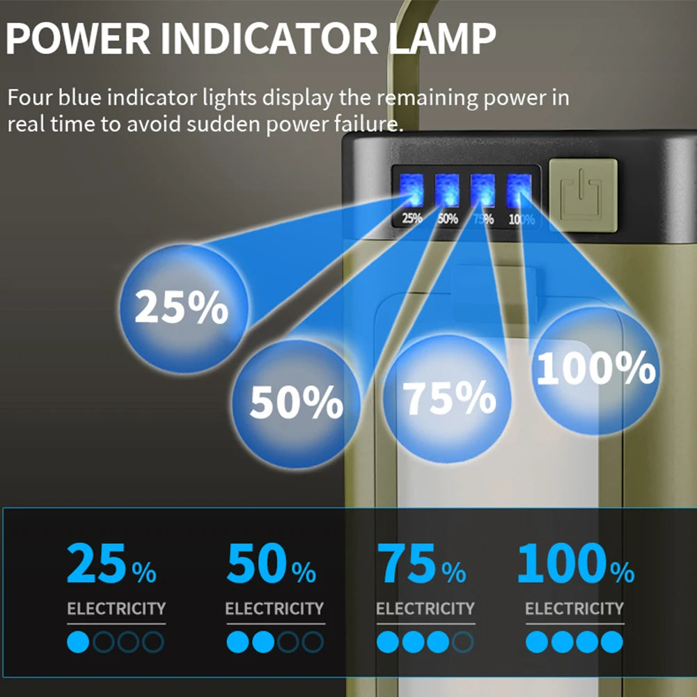Foldable Camping Light Power Bank Rechargeable Lantern Solar Camping Lantern LED Tent Light for Camping Hiking Fishing