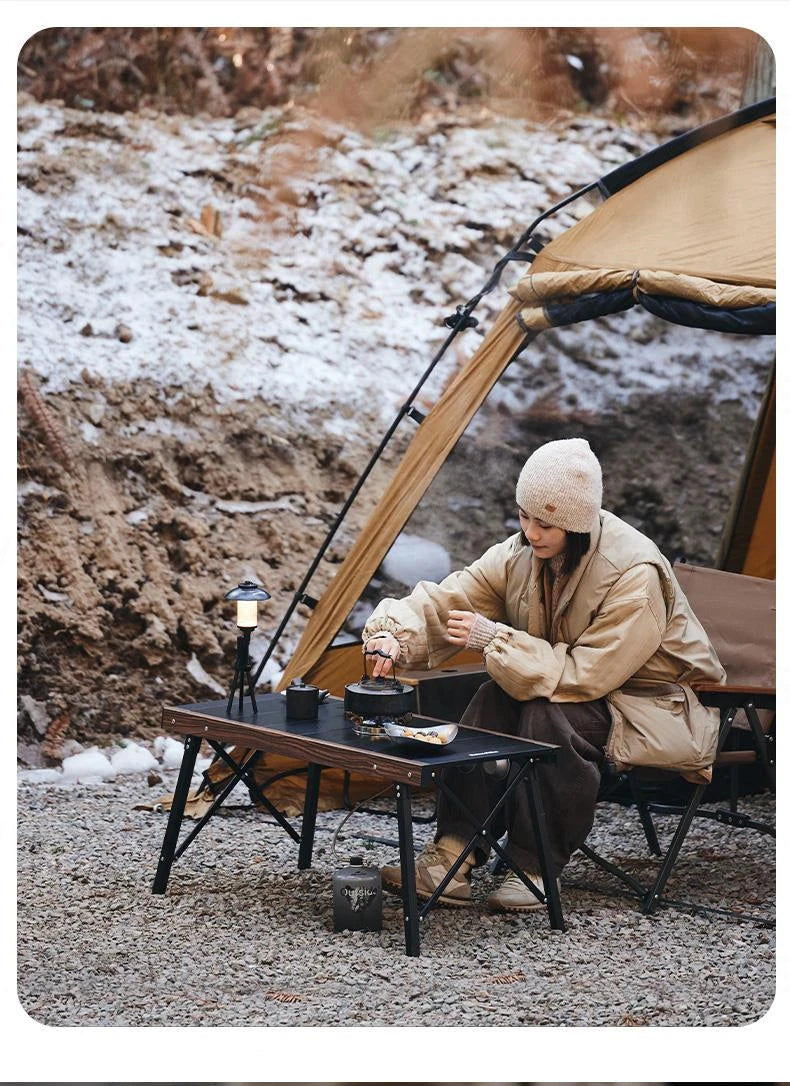 Naturehike Outdoor Folding Table Aluminum Alloy Folding IGT Table Multifunctional Portable Wood Stove Picnic Camping Suppiles